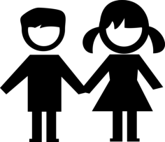 Kids Couple Stencil Svg Vector, Free Vectors File